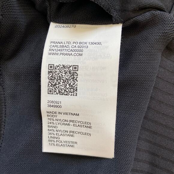 Prana Luxara Salutations Bra Womens L Black Limited Edition Scoop Neck Racerback - Picture 8 of 10